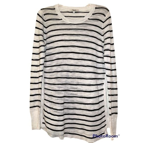 MADEWELL lightweight women’s long sleeved striped sweater size small - Picture 1 of 7